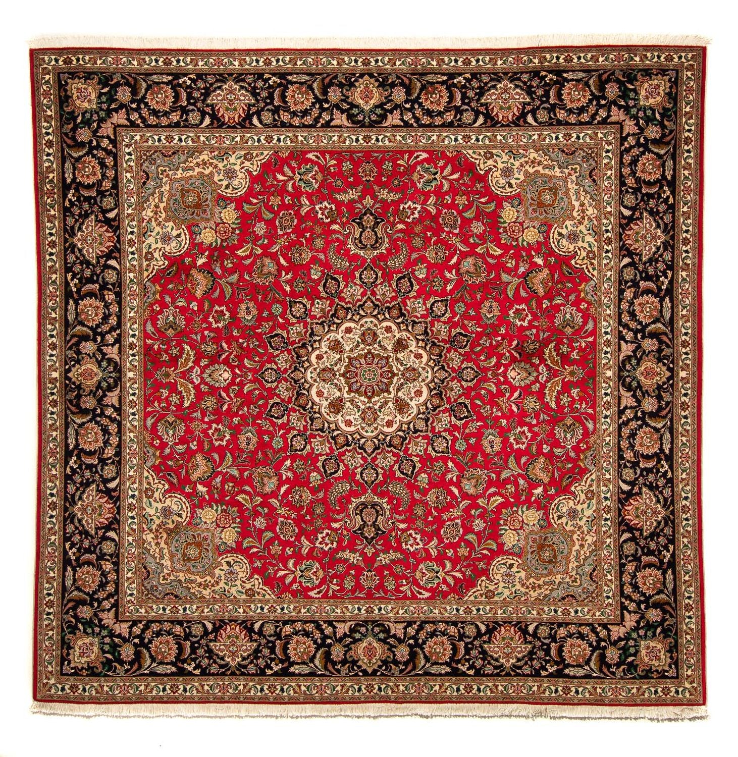 Persisk tæppe - Tabriz - Royal firkantet  - 251 x 251 cm - rød