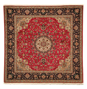Persisk tæppe - Tabriz - Royal firkantet  - 251 x 251 cm - rød