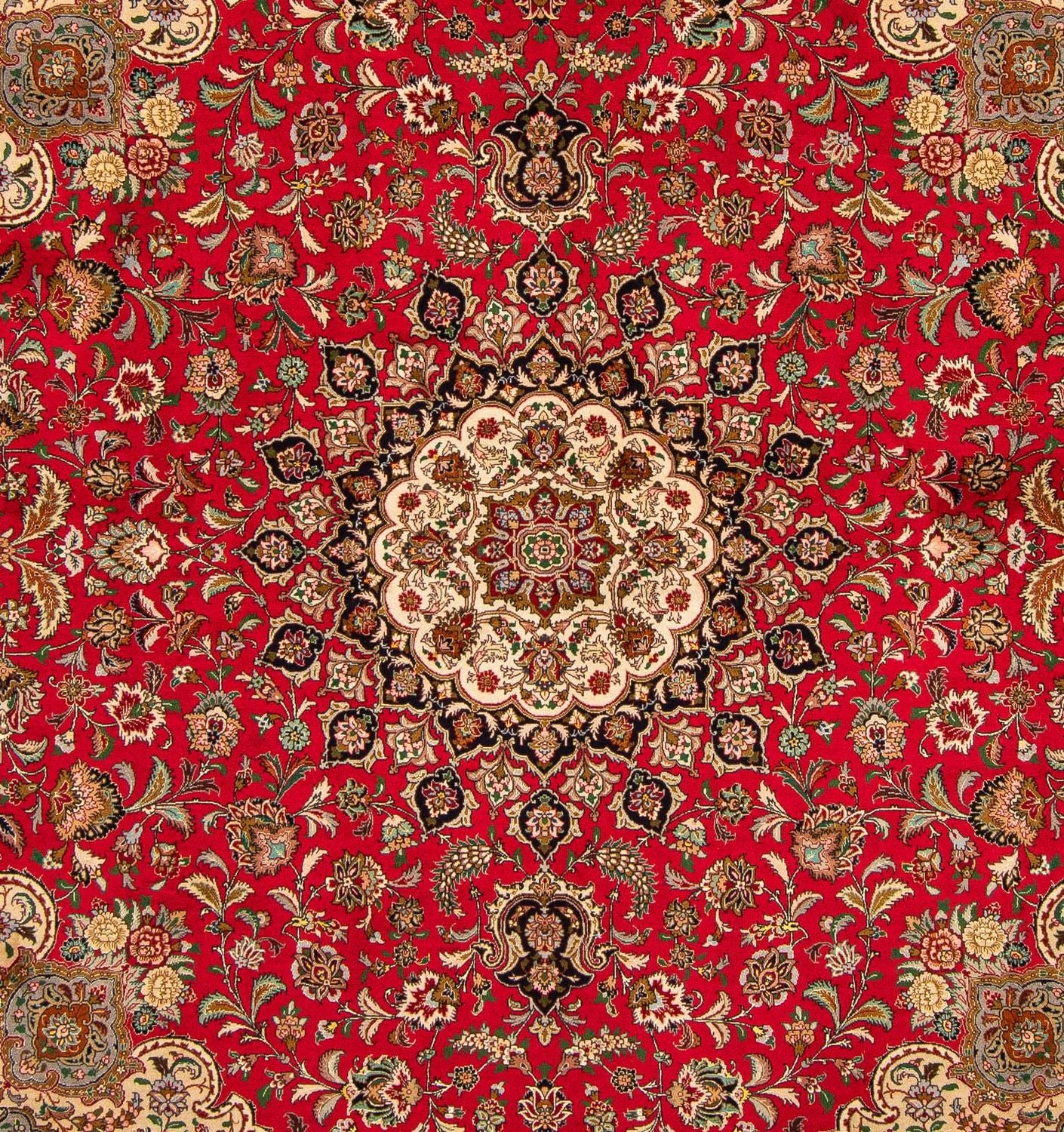 Persisk tæppe - Tabriz - Royal firkantet  - 251 x 251 cm - rød