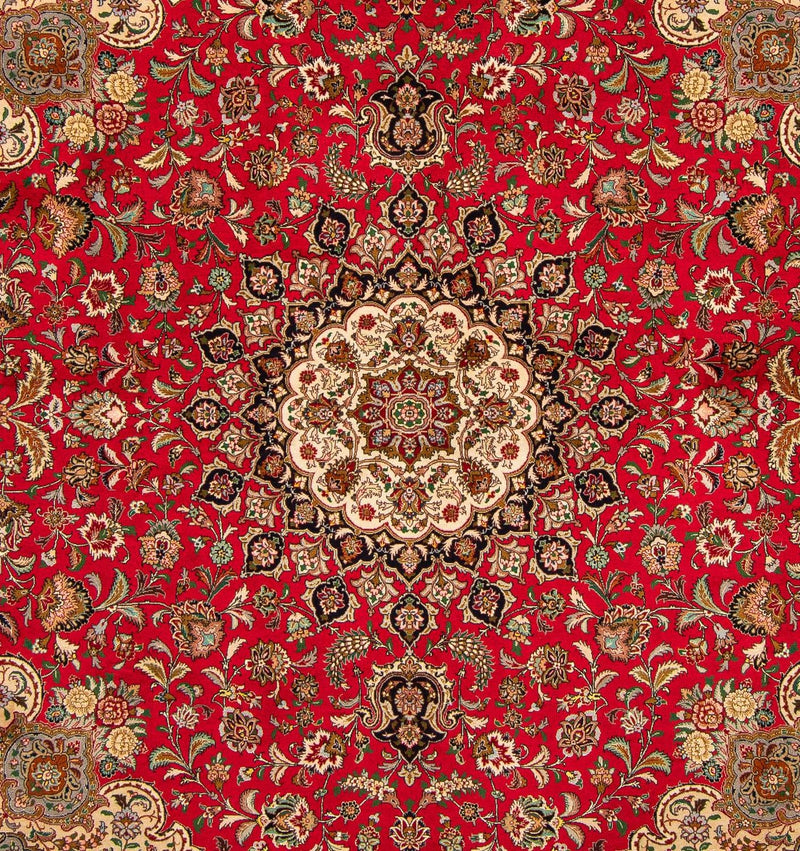 Persisk tæppe - Tabriz - Royal firkantet  - 251 x 251 cm - rød