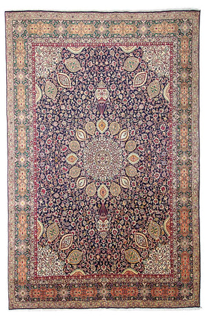 Persisk tæppe - Tabriz - Royal - 436 x 292 cm - mørkeblå