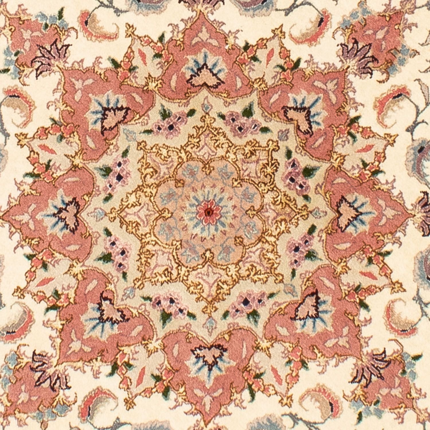 Persisk tæppe - Tabriz - Royal rundt  - 150 x 150 cm - beige