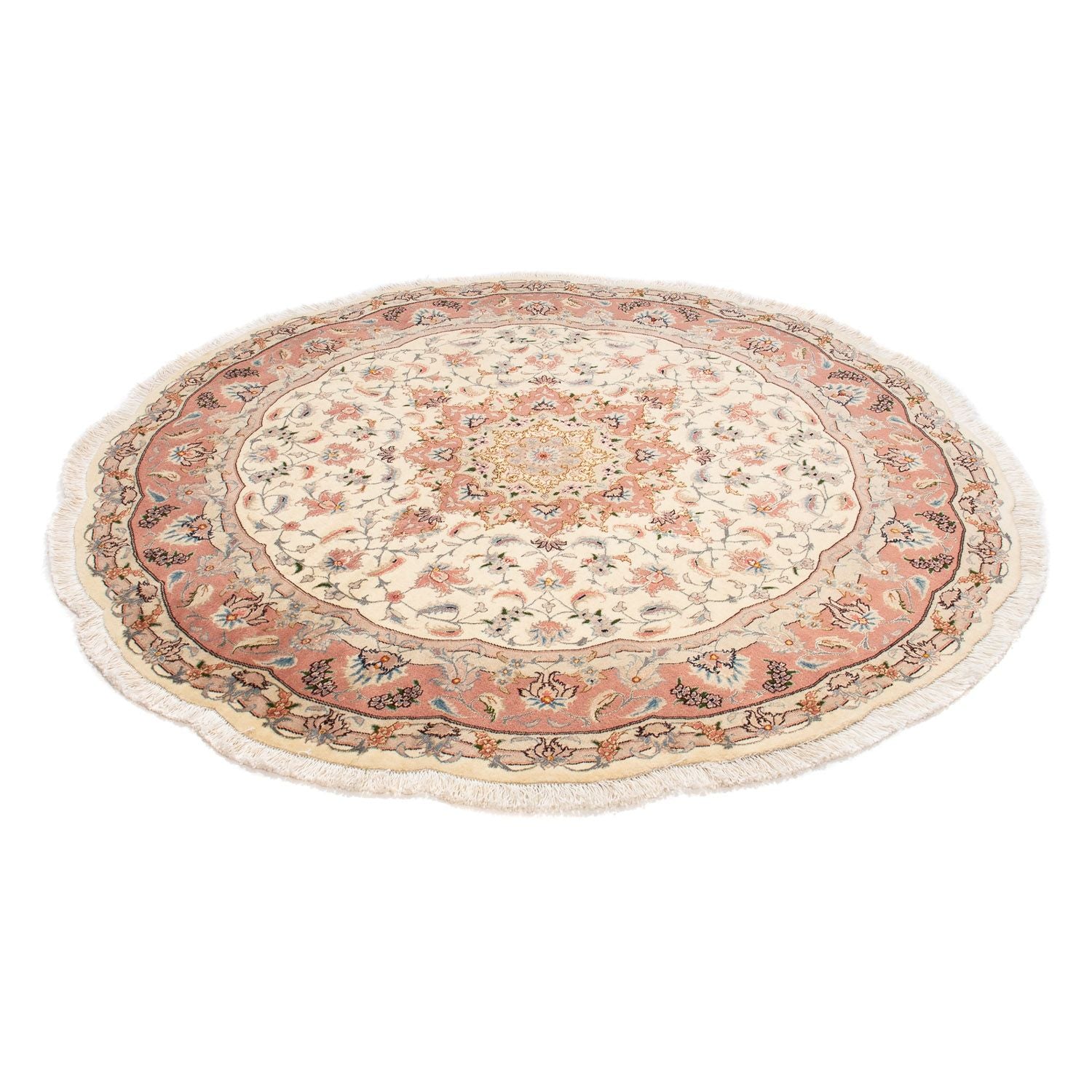 Persisk tæppe - Tabriz - Royal rundt  - 150 x 150 cm - beige