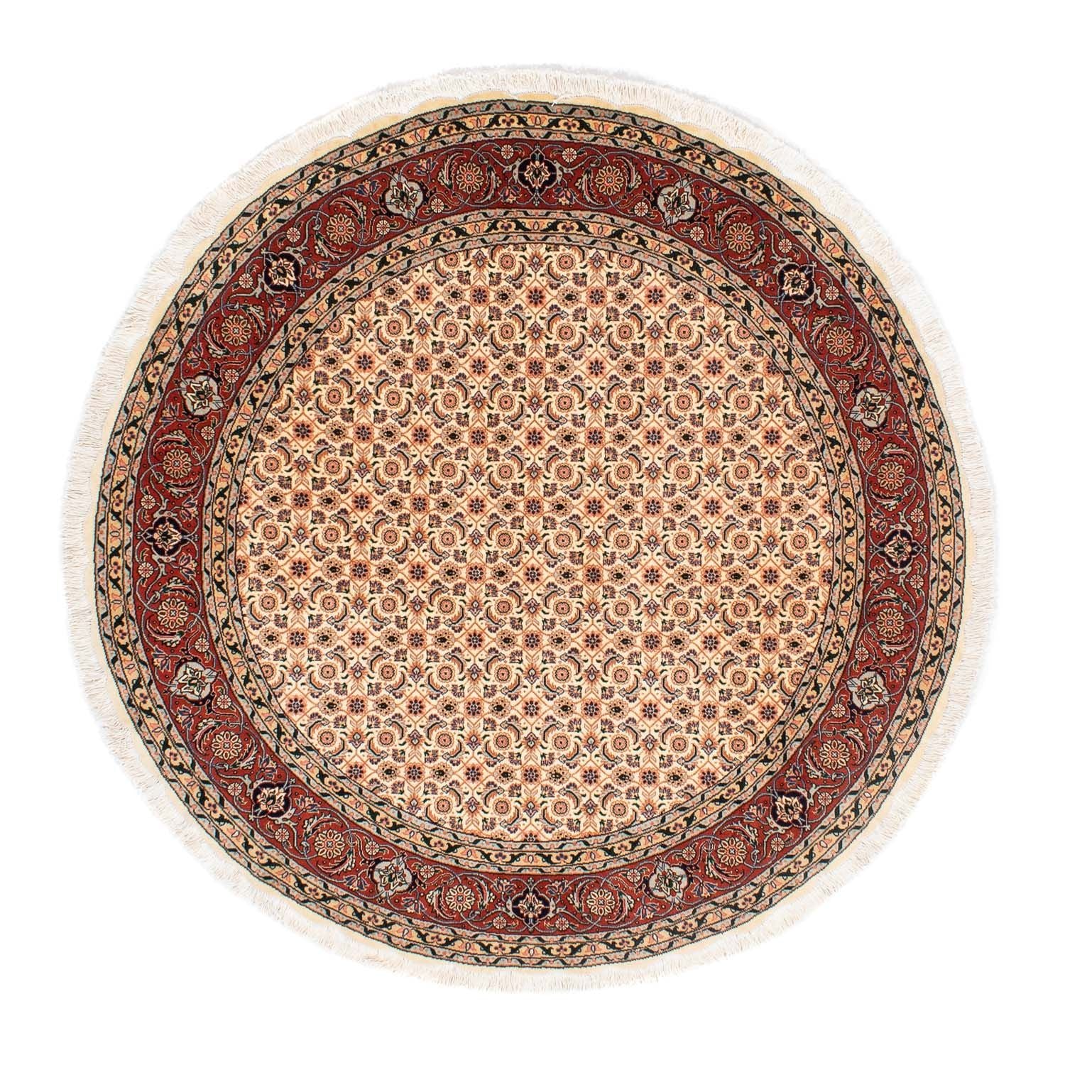 Persisk tæppe - Tabriz - Royal rundt  - 150 x 150 cm - lys brun