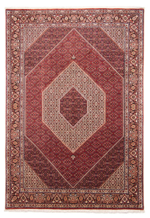Persisk tæppe - Bijar - 358 x 253 cm - mørkerød