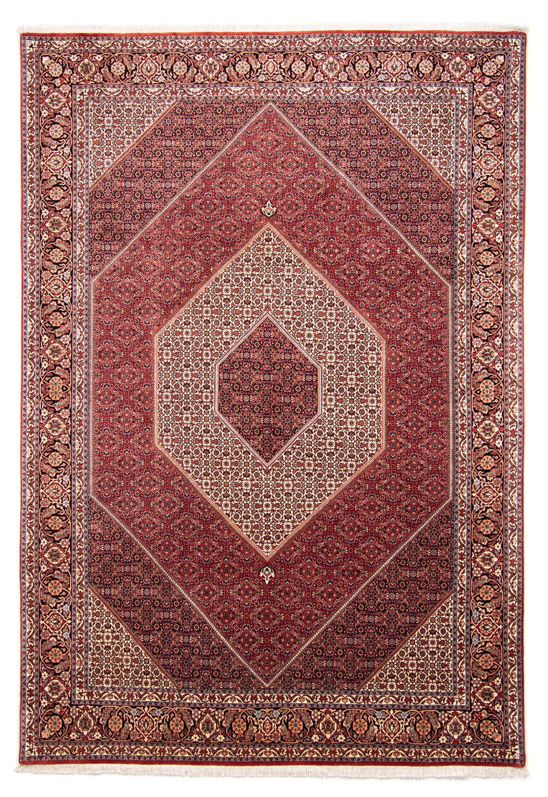 Persisk tæppe - Bijar - 358 x 253 cm - mørkerød