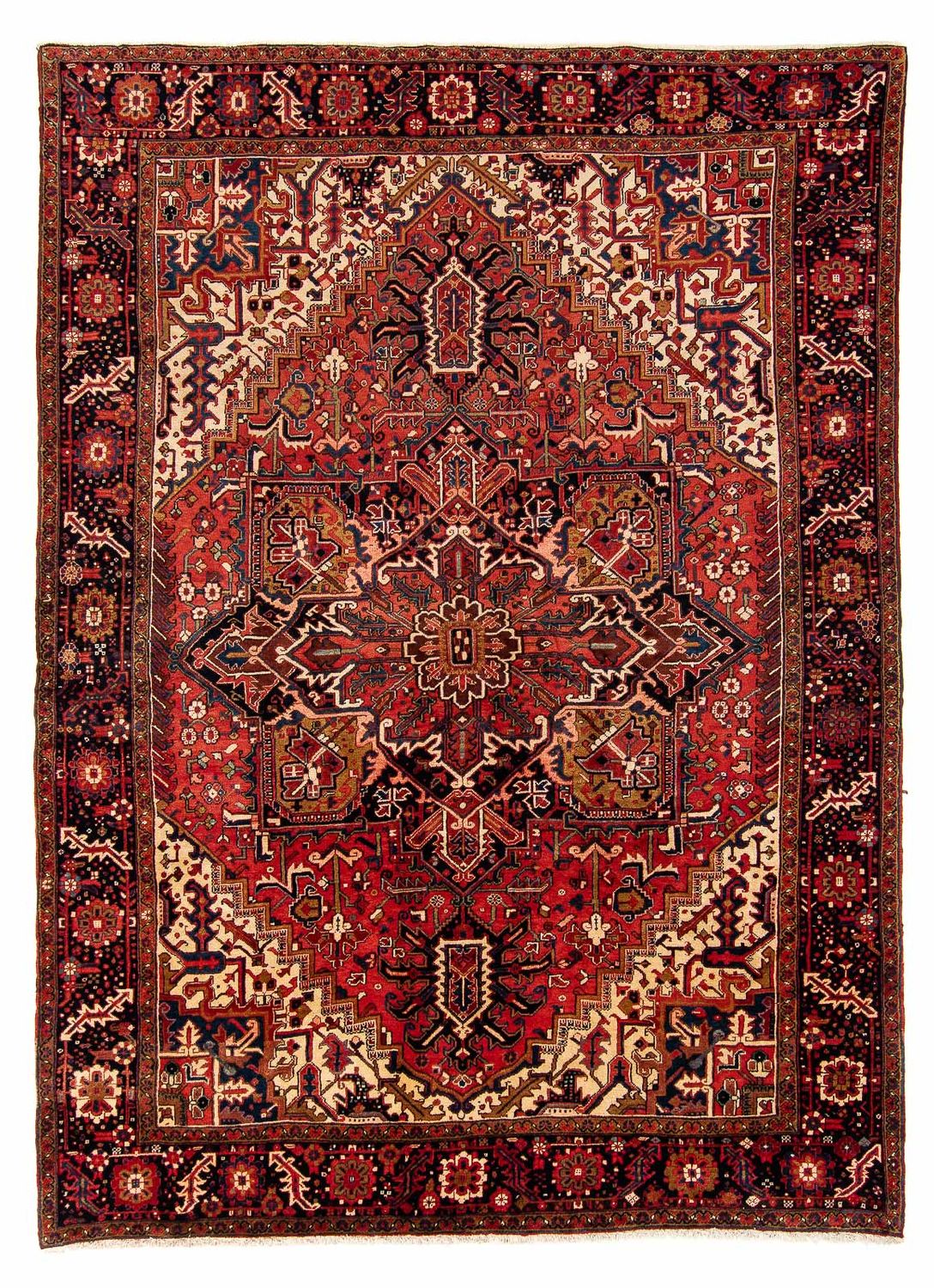 Persisk tæppe - Nomadisk - 368 x 286 cm - mørkerød