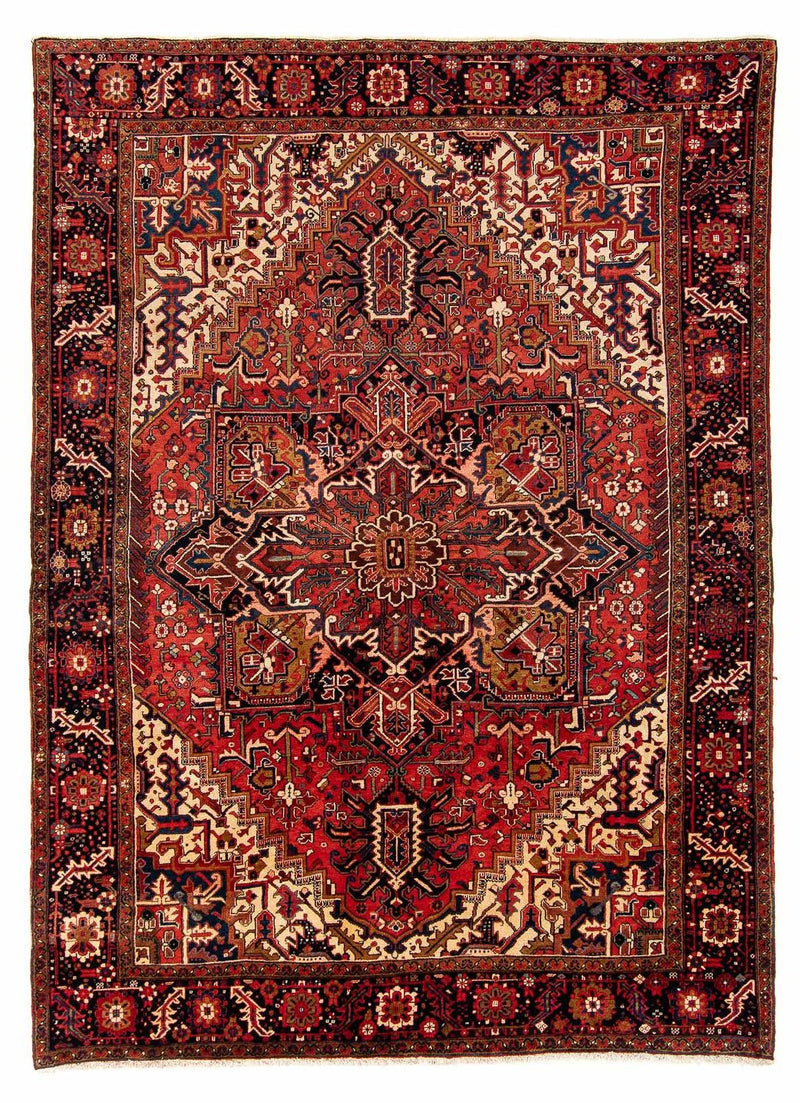 Persisk tæppe - Nomadisk - 368 x 286 cm - mørkerød