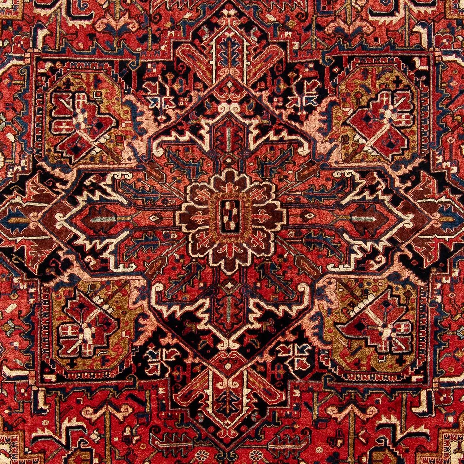 Persisk tæppe - Nomadisk - 368 x 286 cm - mørkerød