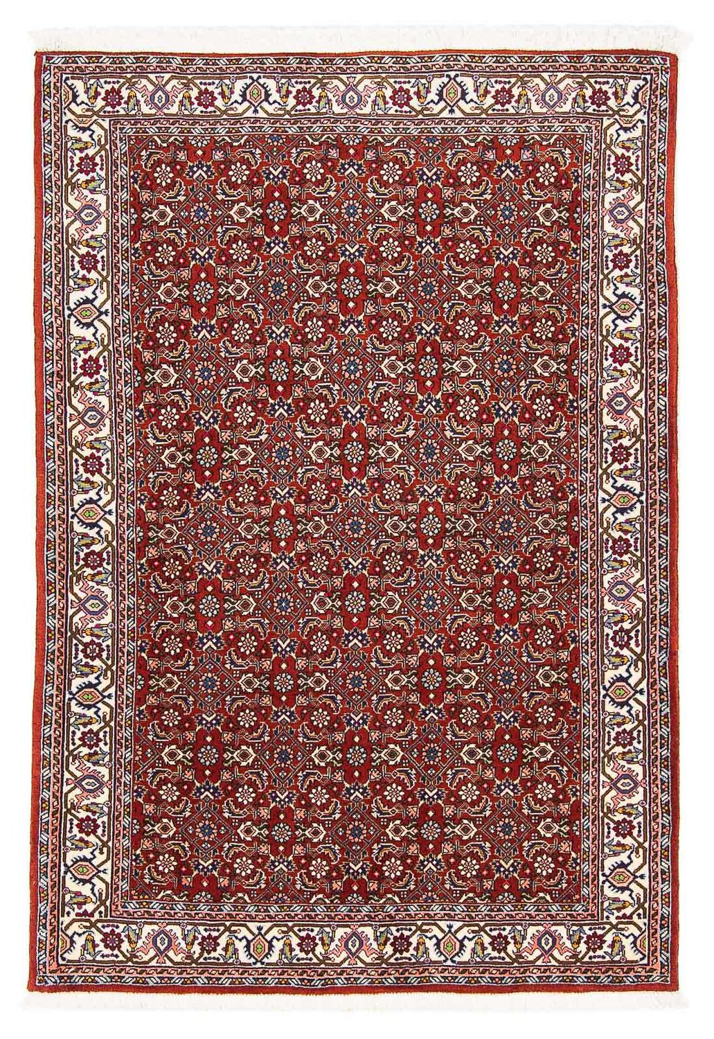 Persisk tæppe - Bijar - 160 x 108 cm - mørkerød