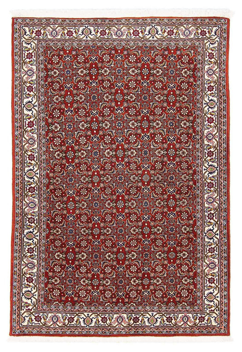 Persisk tæppe - Bijar - 160 x 108 cm - mørkerød