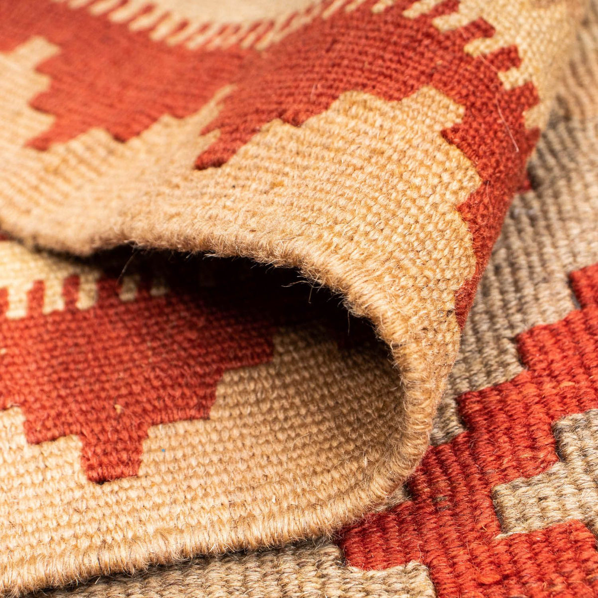 Kelim-tæppe - orientalsk - 169 x 148 cm - rød