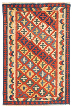 Kelim-tæppe - orientalsk - 217 x 155 cm - rød