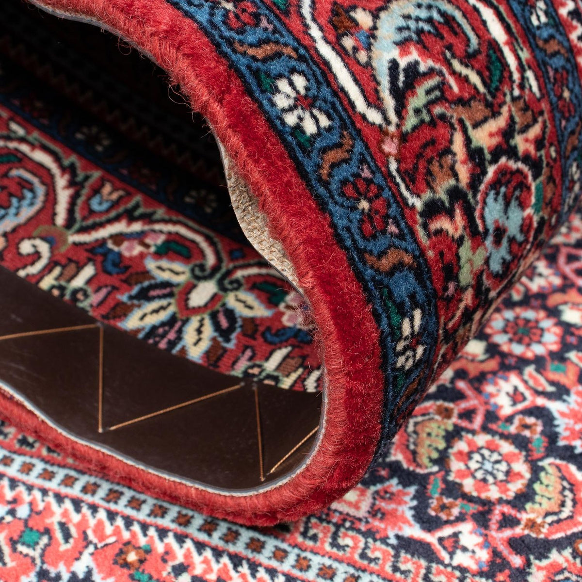 Løber Persisk tæppe - Bijar - 200 x 97 cm - lysrød