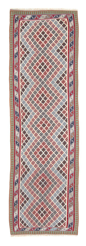 Løber Kelim-tæppe - orientalsk - 385 x 96 cm - flerfarvet