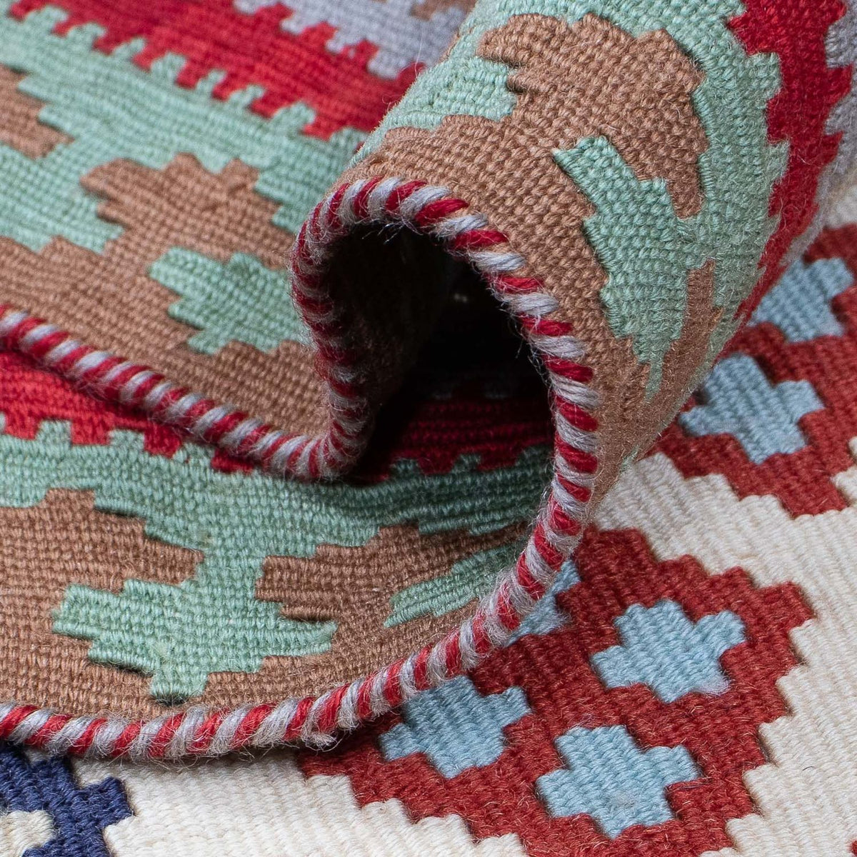 Løber Kelim-tæppe - orientalsk - 385 x 96 cm - flerfarvet