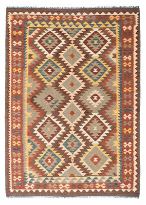 Kelim-tæppe - orientalsk - 210 x 150 cm - lys brun