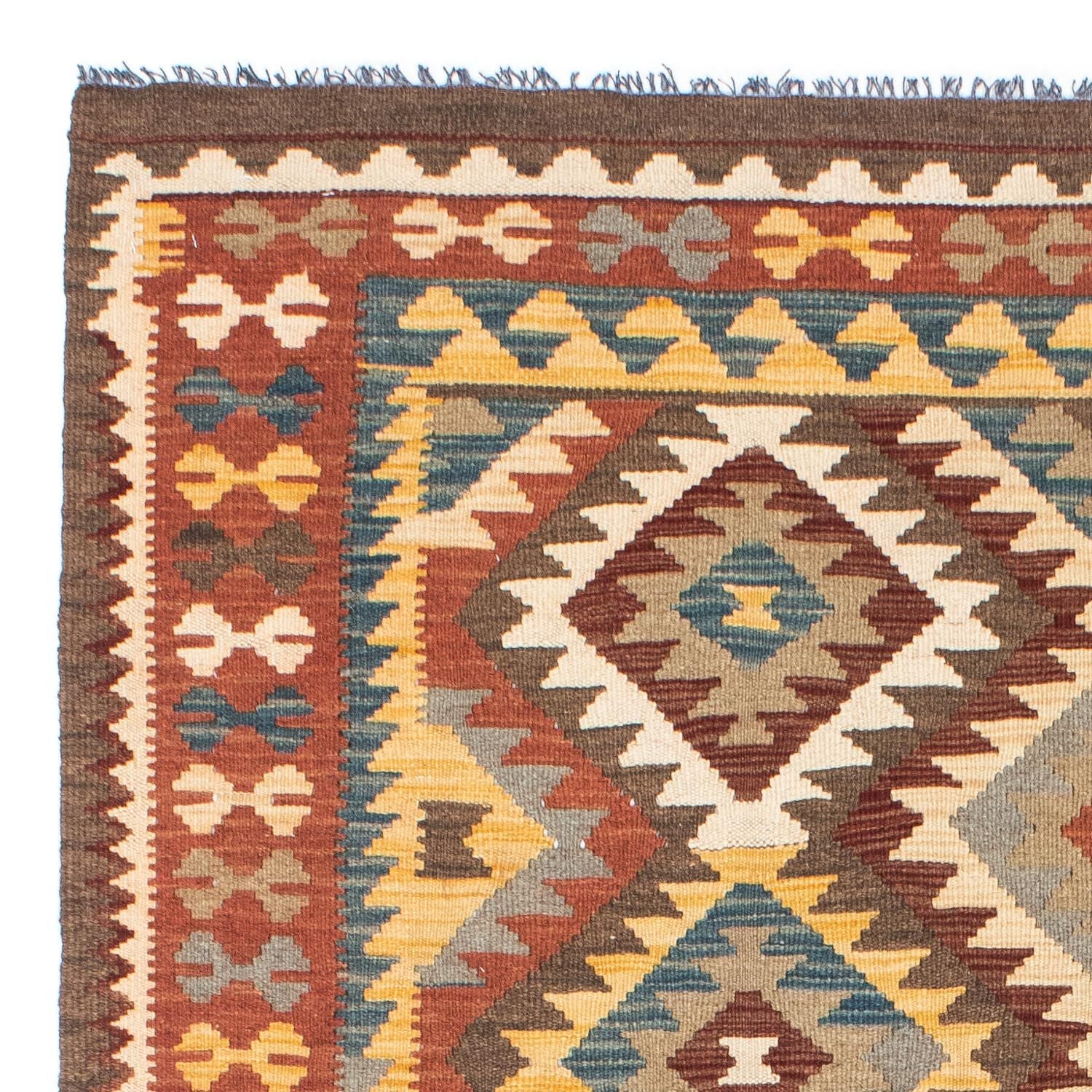 Kelim-tæppe - orientalsk - 210 x 150 cm - lys brun