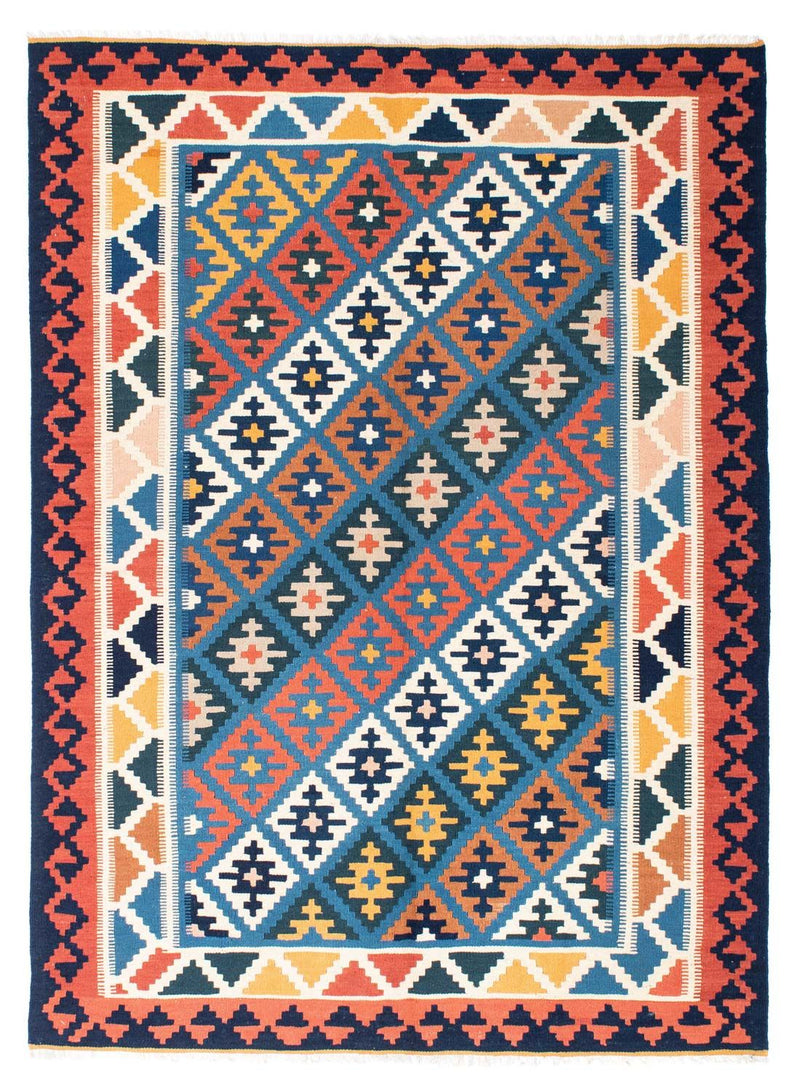 Kelim-tæppe - orientalsk - 216 x 154 cm - flerfarvet