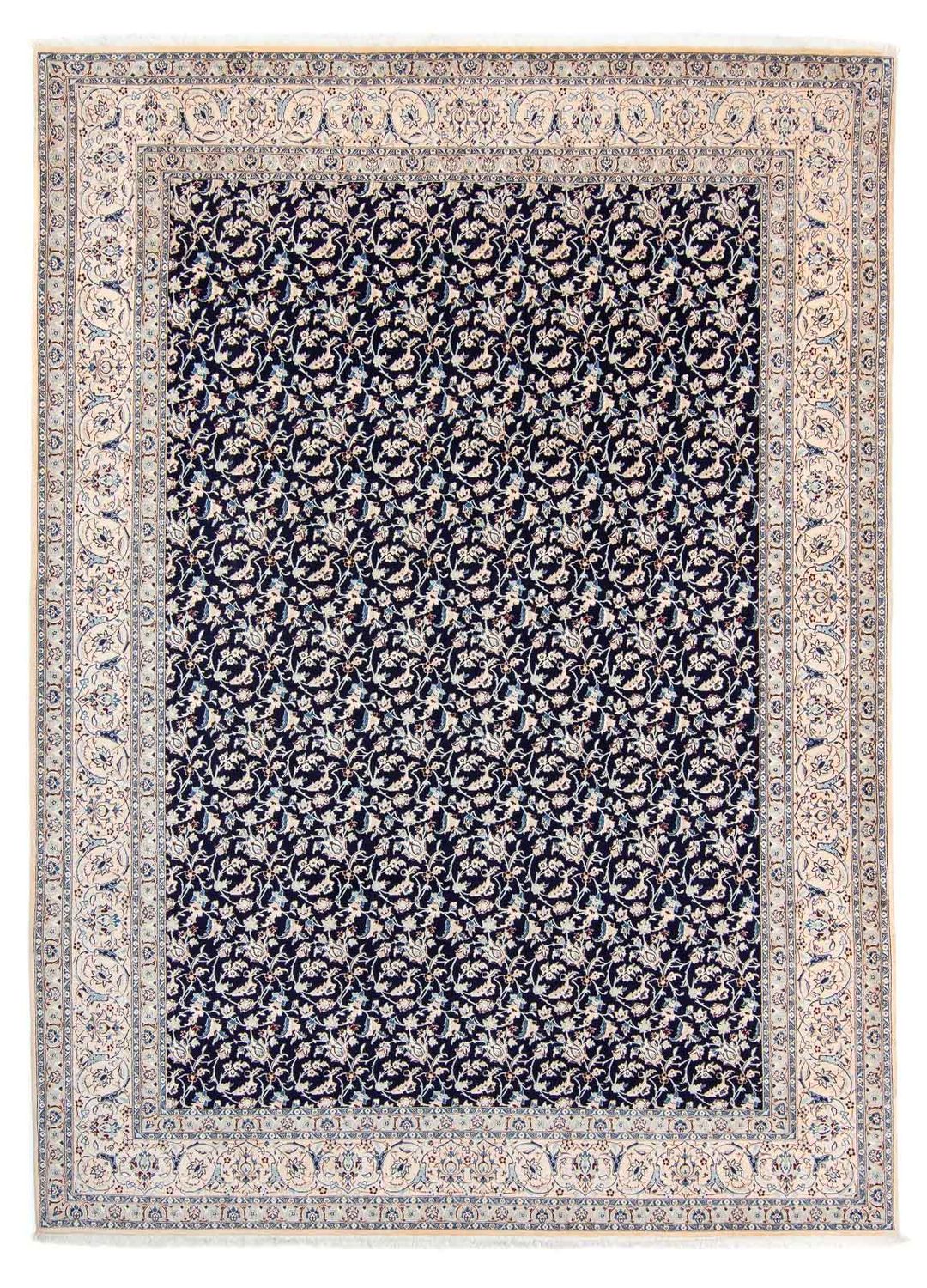 Persisk tæppe - Nain - Premium - 351 x 253 cm - mørkeblå