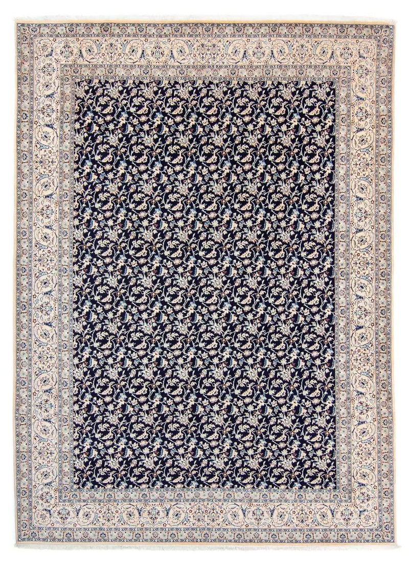 Persisk tæppe - Nain - Premium - 351 x 253 cm - mørkeblå