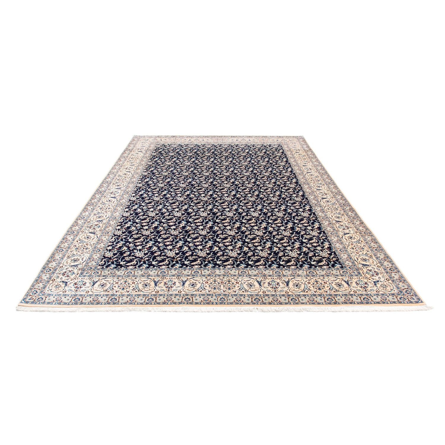 Persisk tæppe - Nain - Premium - 351 x 253 cm - mørkeblå