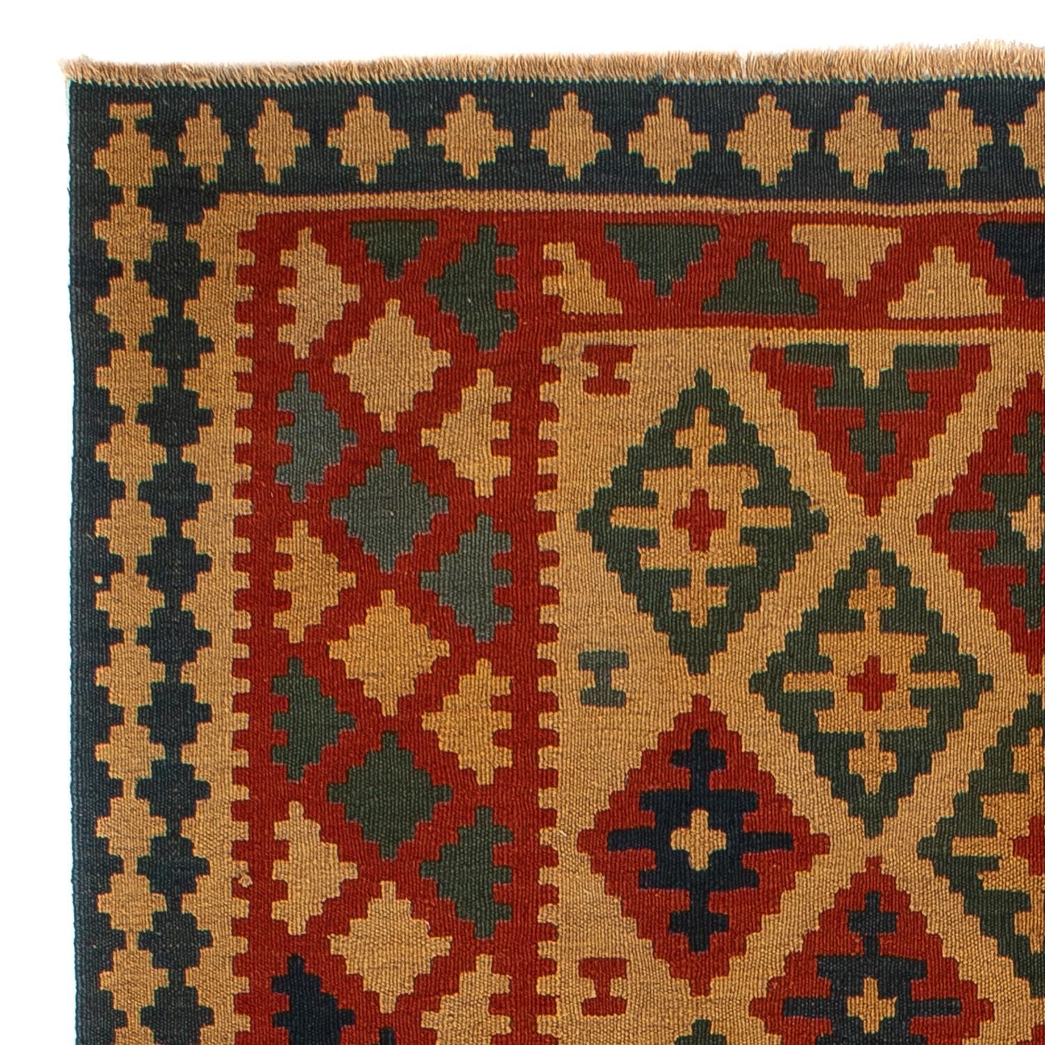 Kelim-tæppe - orientalsk - 211 x 154 cm - brun