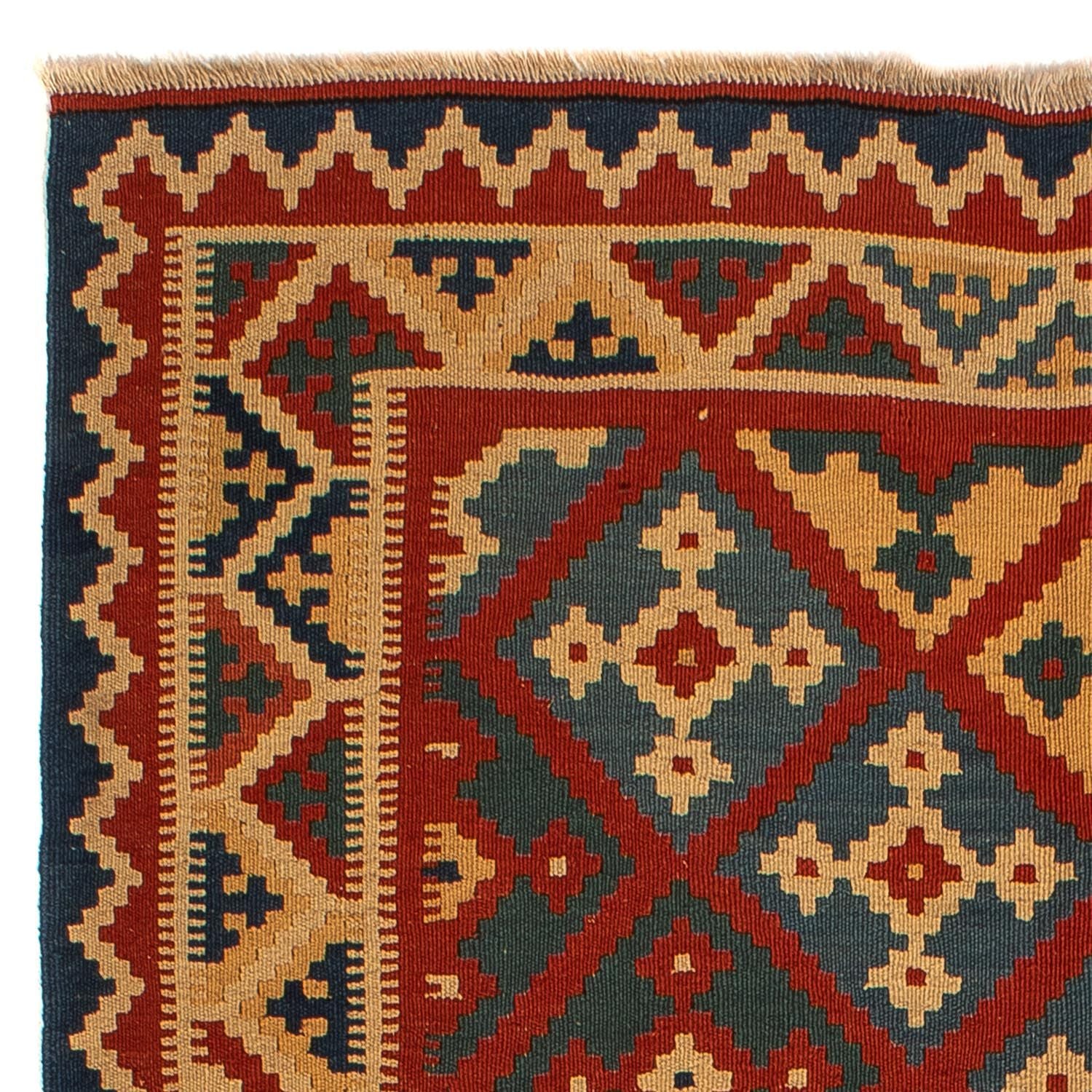 Kelim-tæppe - orientalsk - 196 x 155 cm - mørkerød