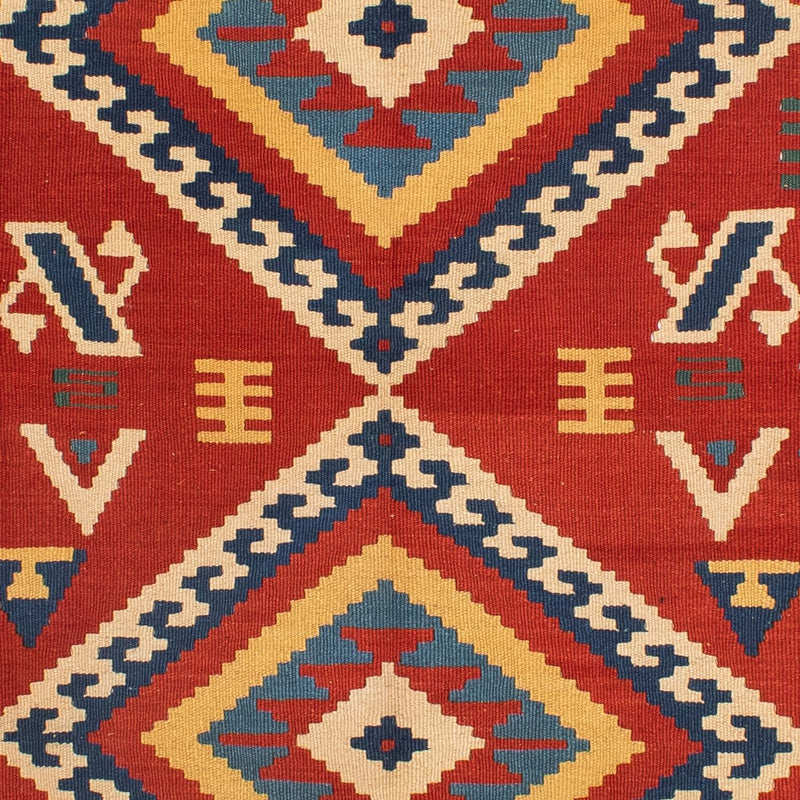 Kelim-tæppe - orientalsk - 217 x 160 cm - mørkerød