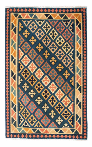 Kelim-tæppe - orientalsk - 208 x 154 cm - flerfarvet