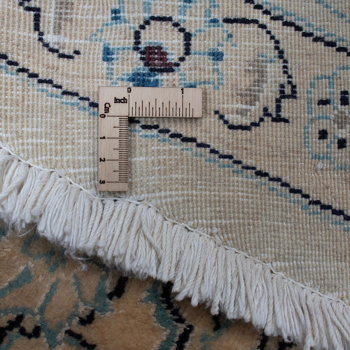 Persisk tæppe - Nain rundt  - 287 x 287 cm - mørkerød