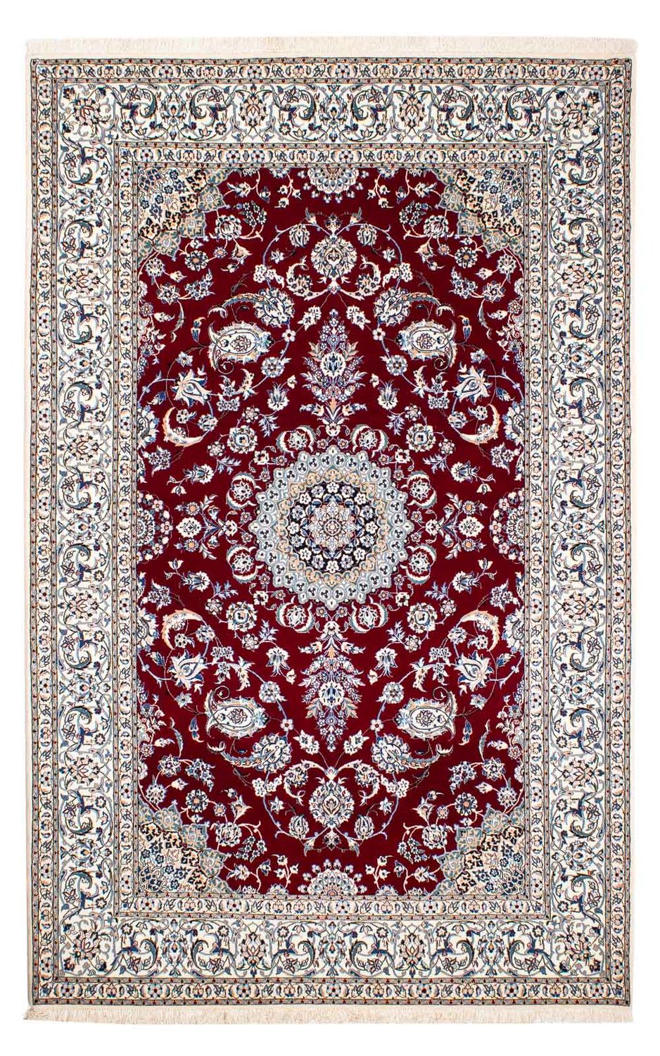 Persisk tæppe - Nain - Premium - 238 x 151 cm - mørkerød
