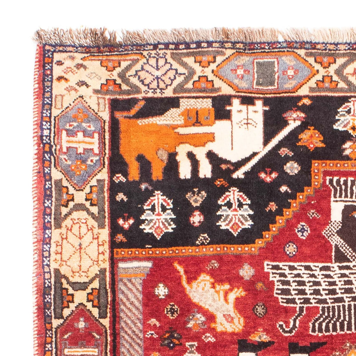 Persisk tæppe - Nomadisk - 155 x 111 cm - mørkerød