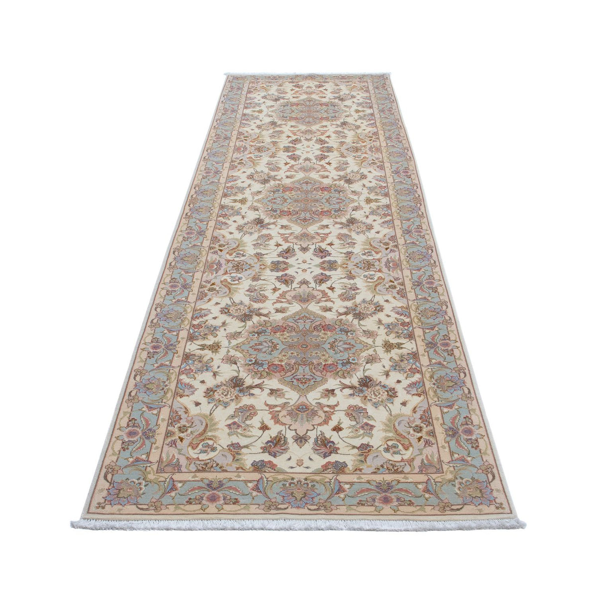 Løber Persisk tæppe - Tabriz - Royal - 358 x 91 cm - beige