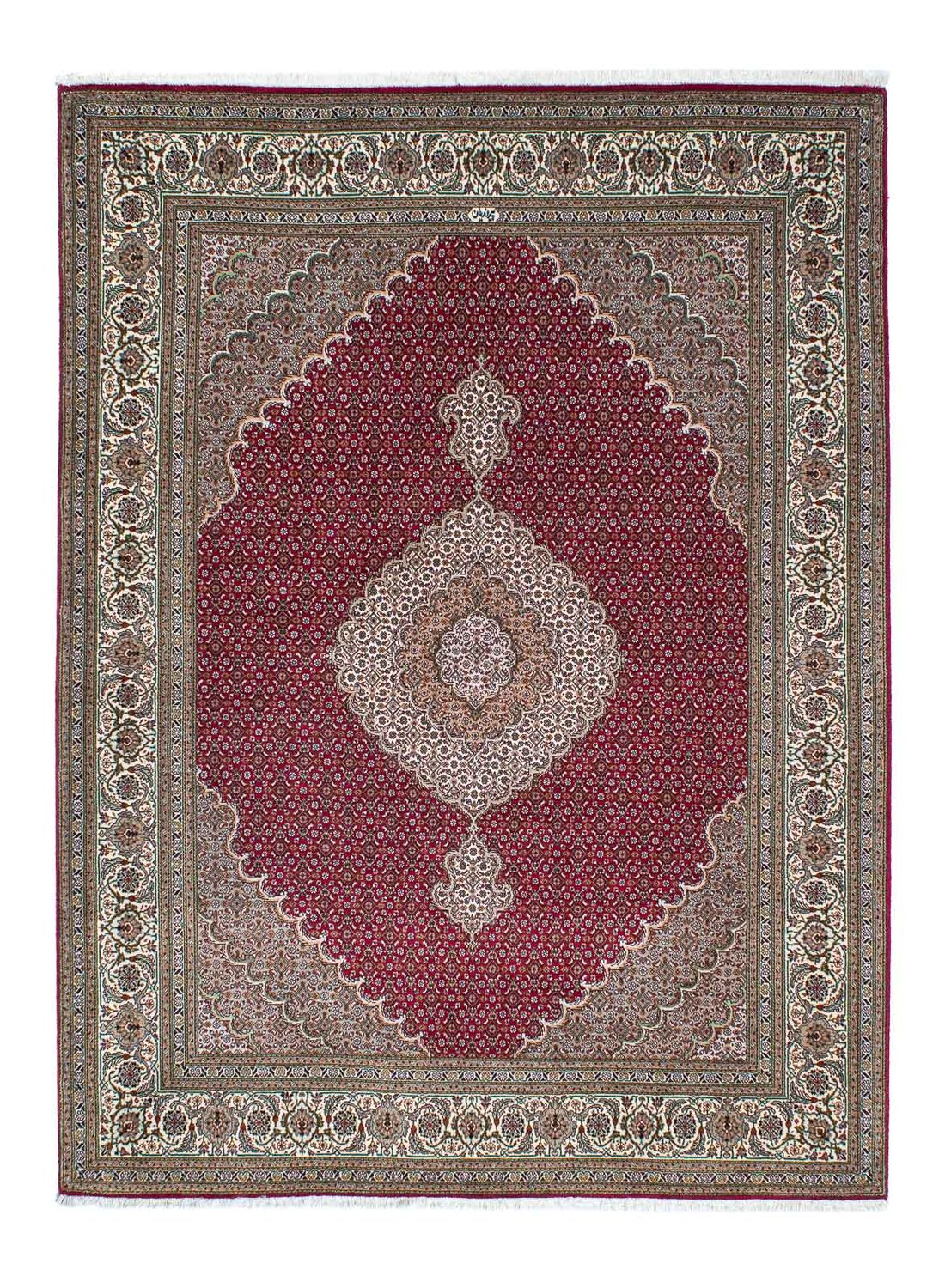 Persisk tæppe - Tabriz - 208 x 152 cm - mørkerød