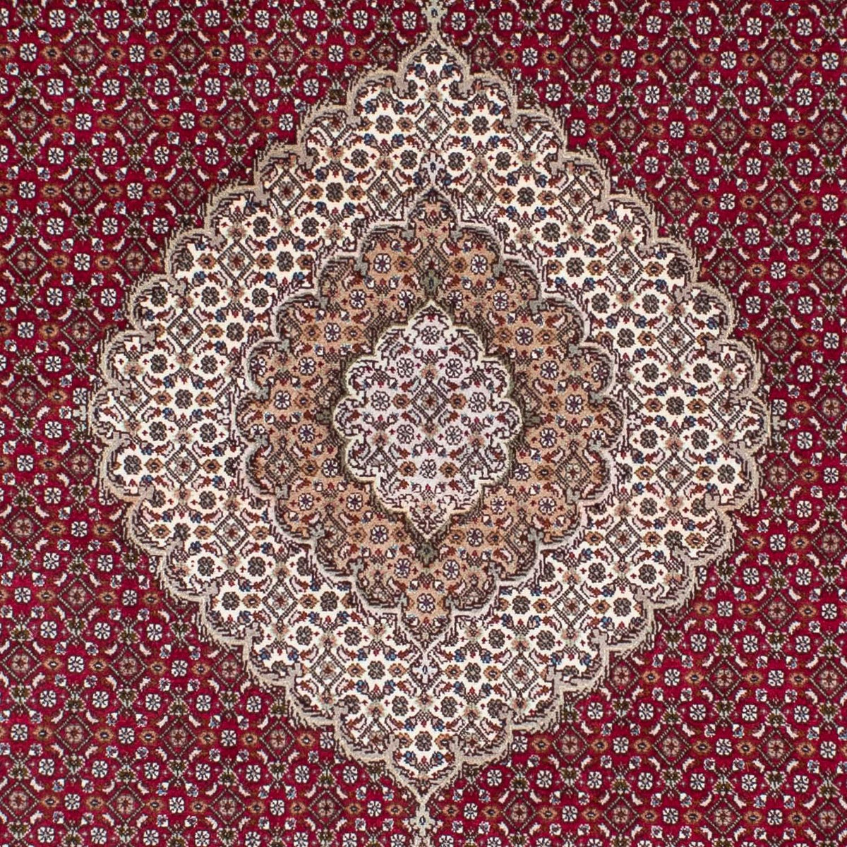 Persisk tæppe - Tabriz - 208 x 152 cm - mørkerød