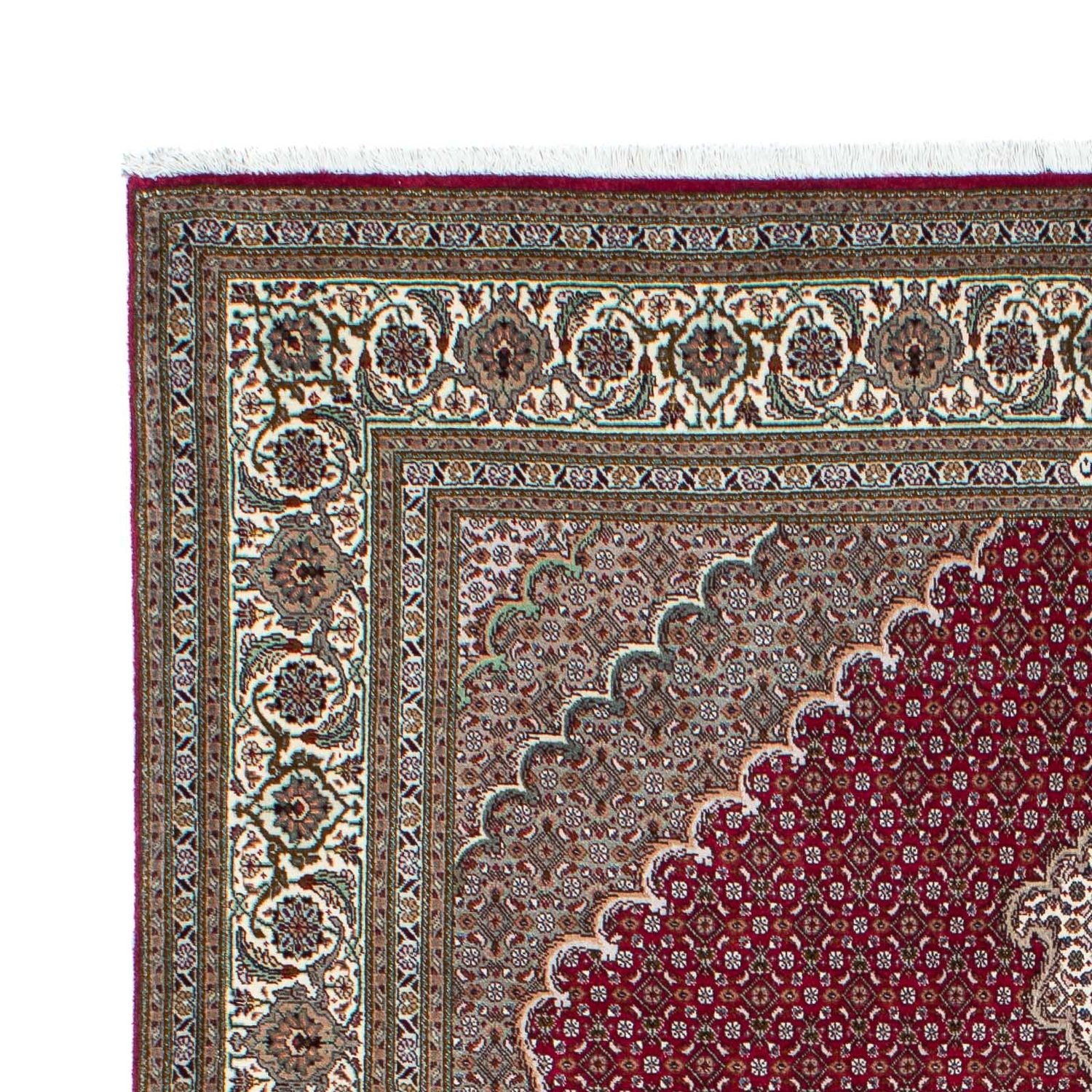 Persisk tæppe - Tabriz - 208 x 152 cm - mørkerød