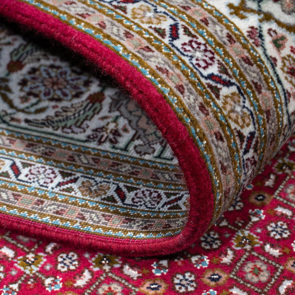 Persisk tæppe - Tabriz - 208 x 152 cm - mørkerød