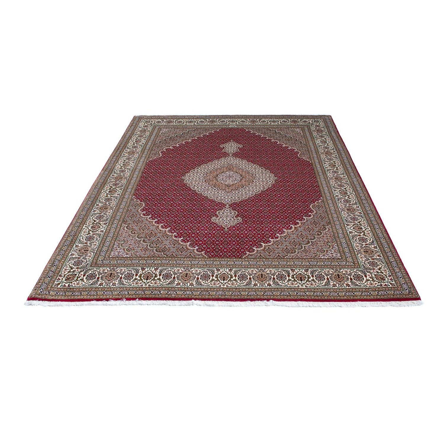 Persisk tæppe - Tabriz - 208 x 152 cm - mørkerød