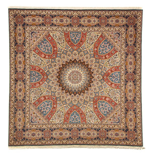 Persisk tæppe - Tabriz - Royal firkantet  - 254 x 248 cm - flerfarvet