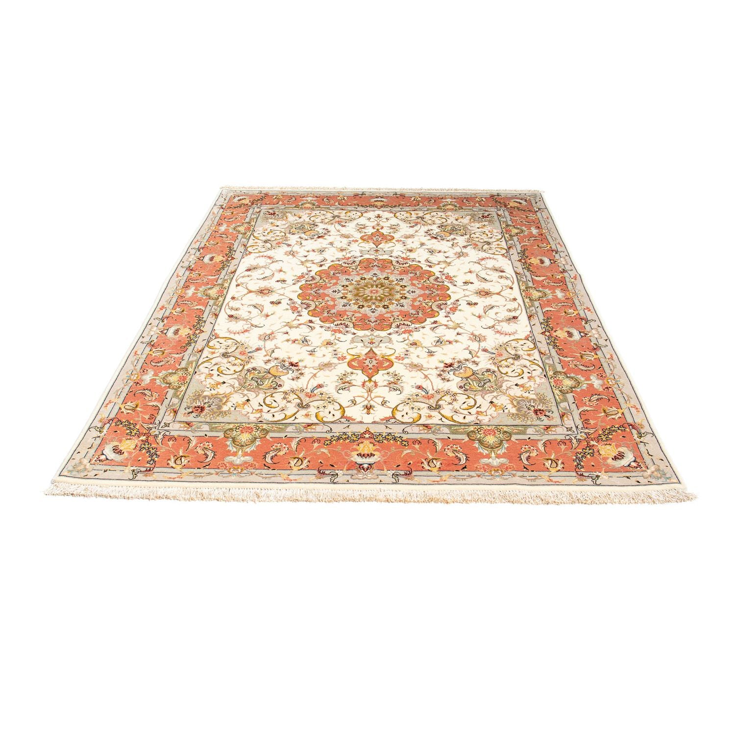 Persisk tæppe - Tabriz - Royal - 198 x 150 cm - beige