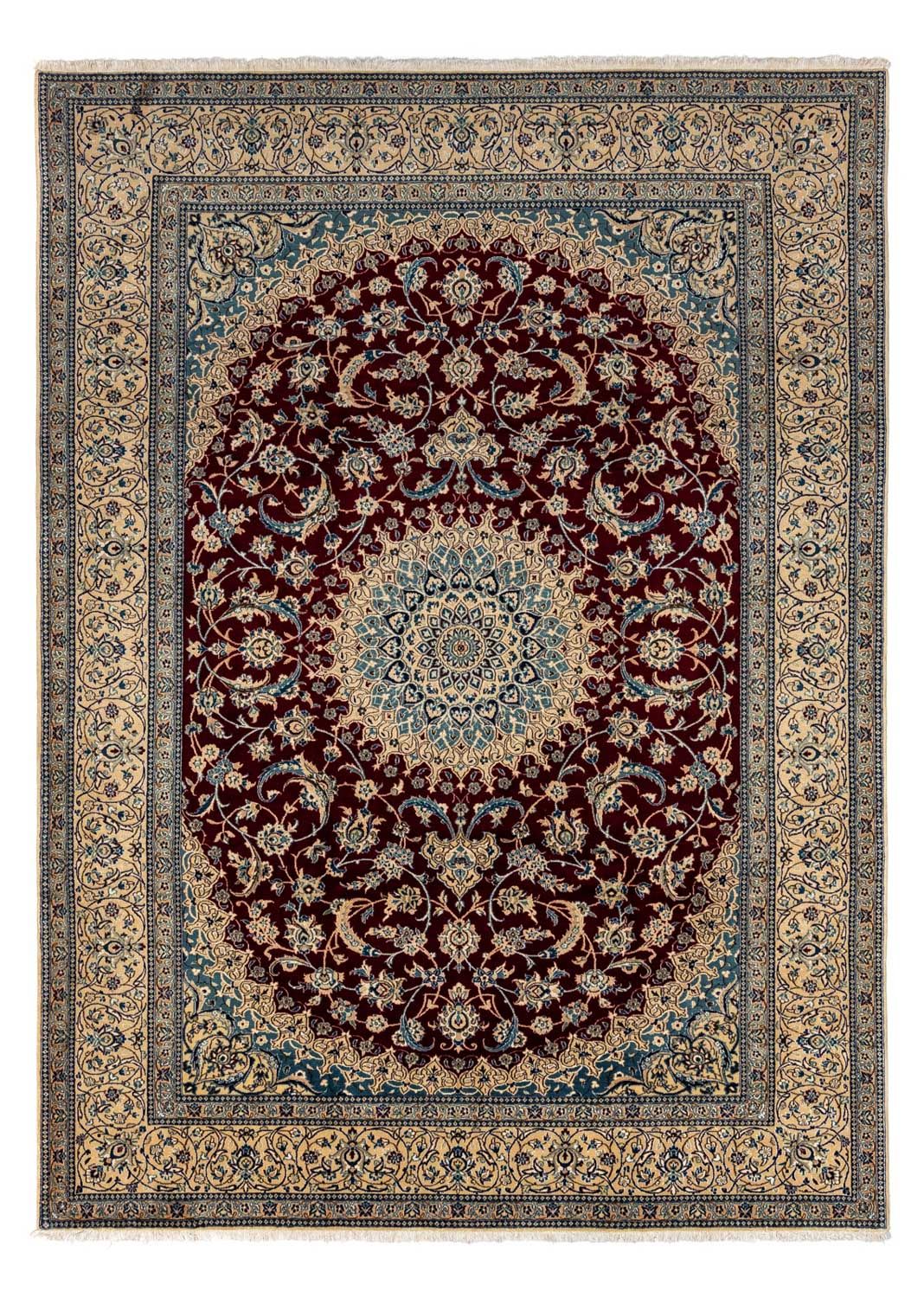 Persisk tæppe - Nain - Royal - 344 x 245 cm - mørkerød