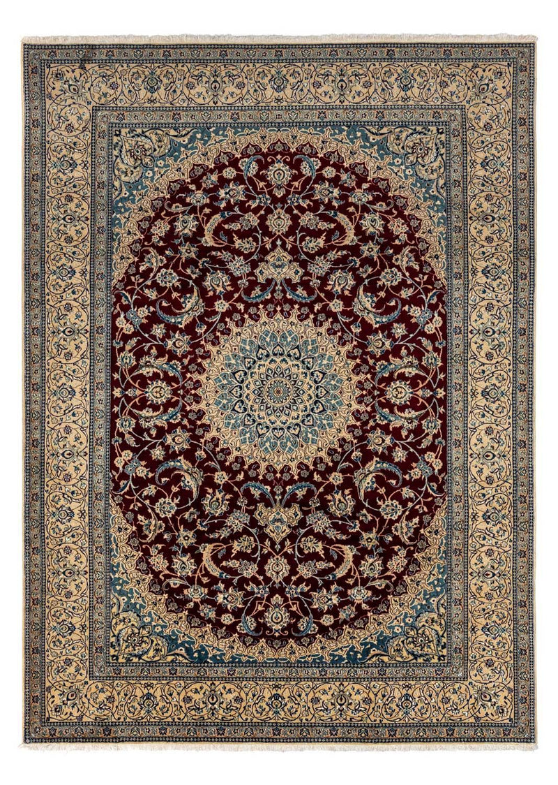 Persisk tæppe - Nain - Royal - 344 x 245 cm - mørkerød