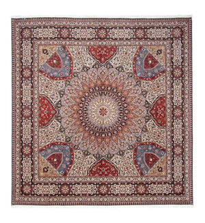 Persisk tæppe - Tabriz - Royal firkantet  - 300 x 298 cm - flerfarvet