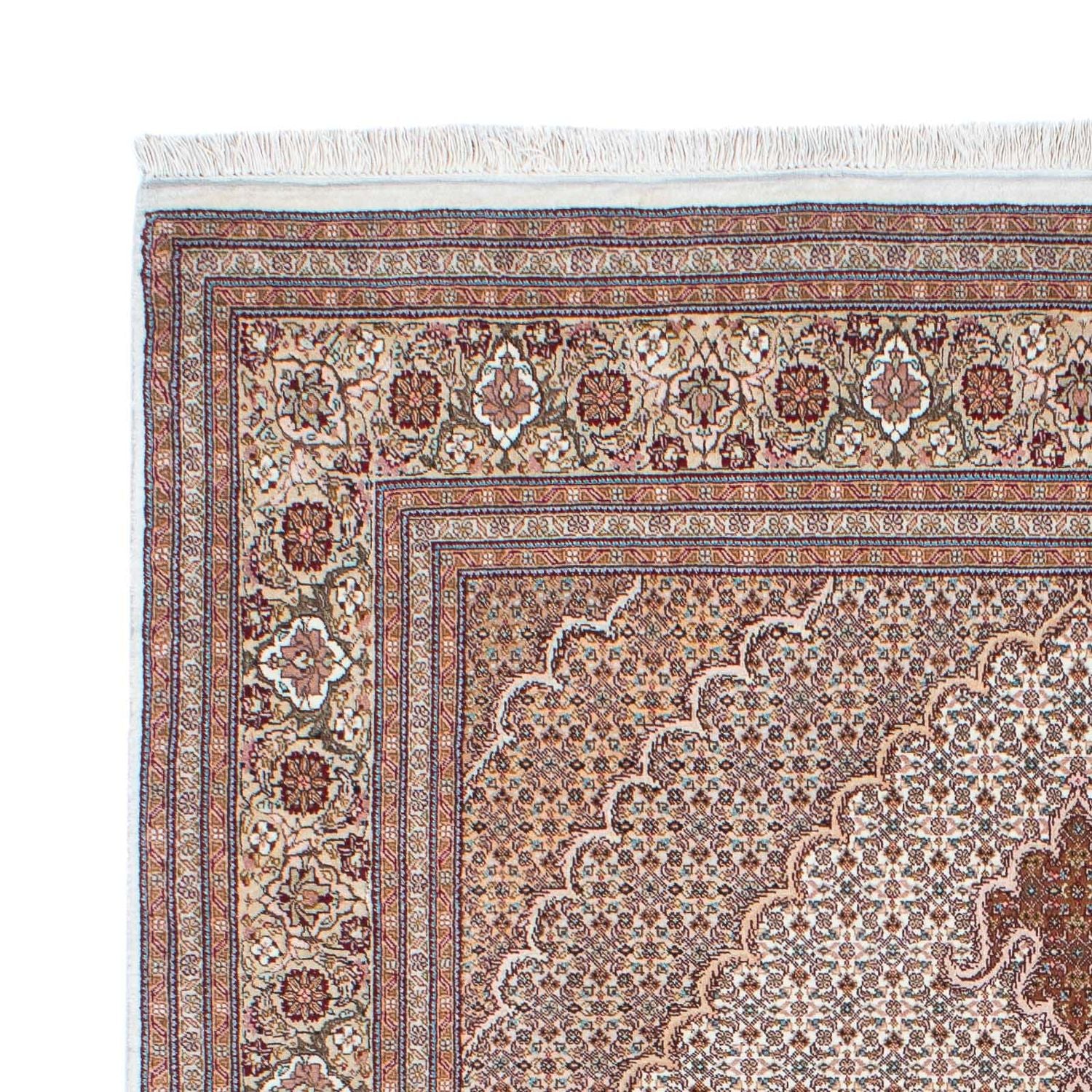 Persisk tæppe - Tabriz - 214 x 154 cm - lys brun