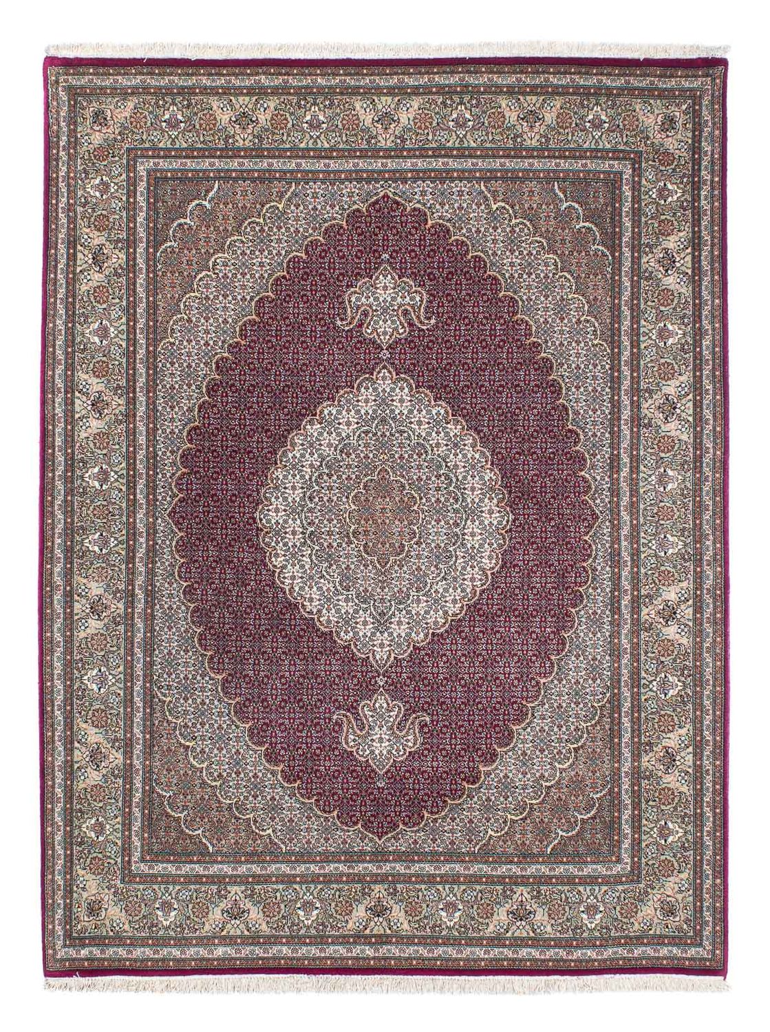 Persisk tæppe - Tabriz - 206 x 153 cm - mørkerød