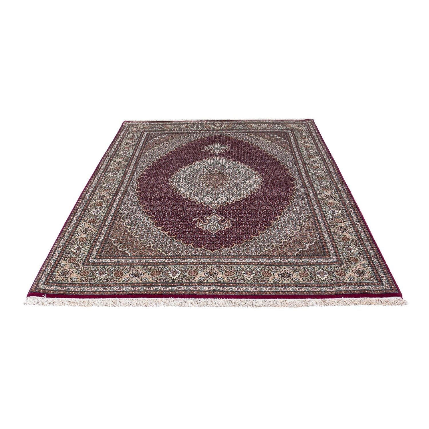 Persisk tæppe - Tabriz - 206 x 153 cm - mørkerød