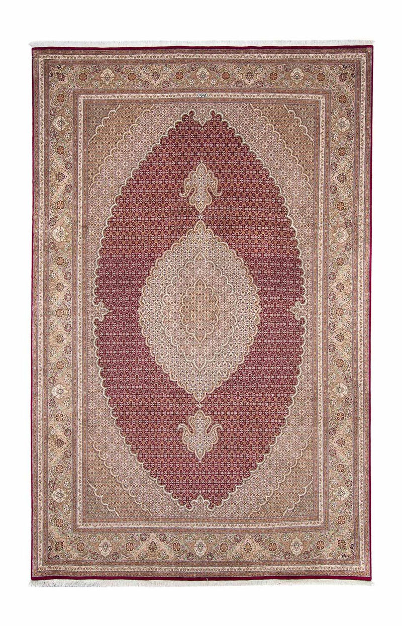 Persisk tæppe - Tabriz - 323 x 204 cm - mørkerød