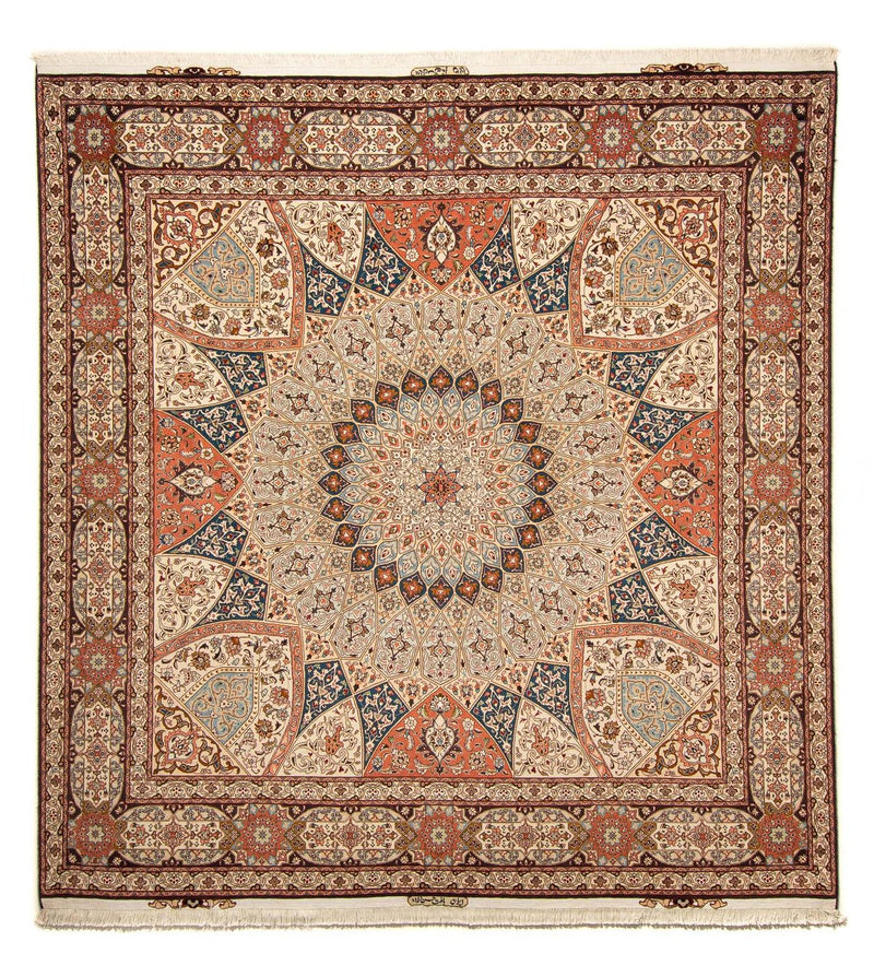 Persisk tæppe - Tabriz - Royal firkantet  - 264 x 253 cm - lys brun