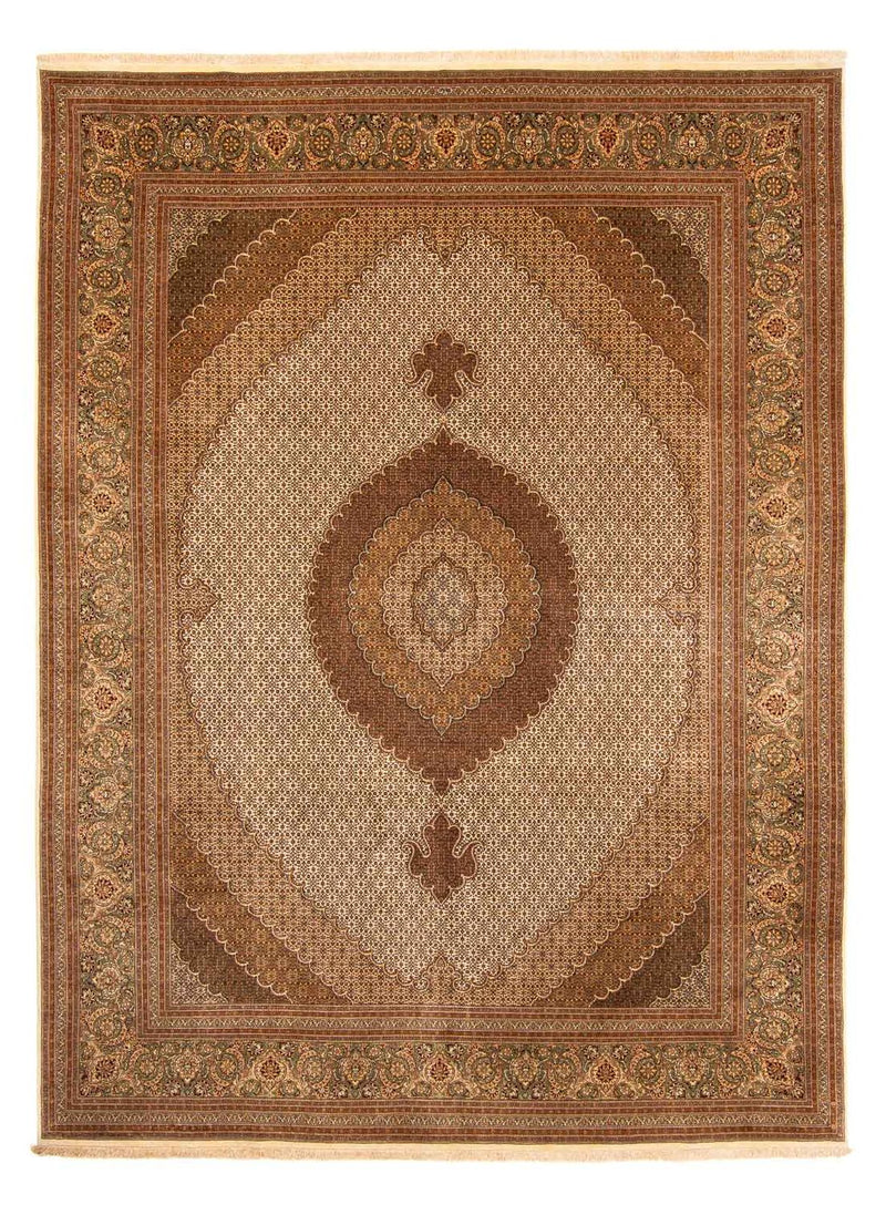 Persisk tæppe - Tabriz - 403 x 302 cm - lys brun